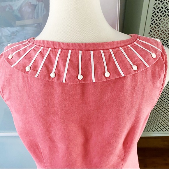Boden Beaded Embellished Collar Blouse in Coral - Picture 7 of 10